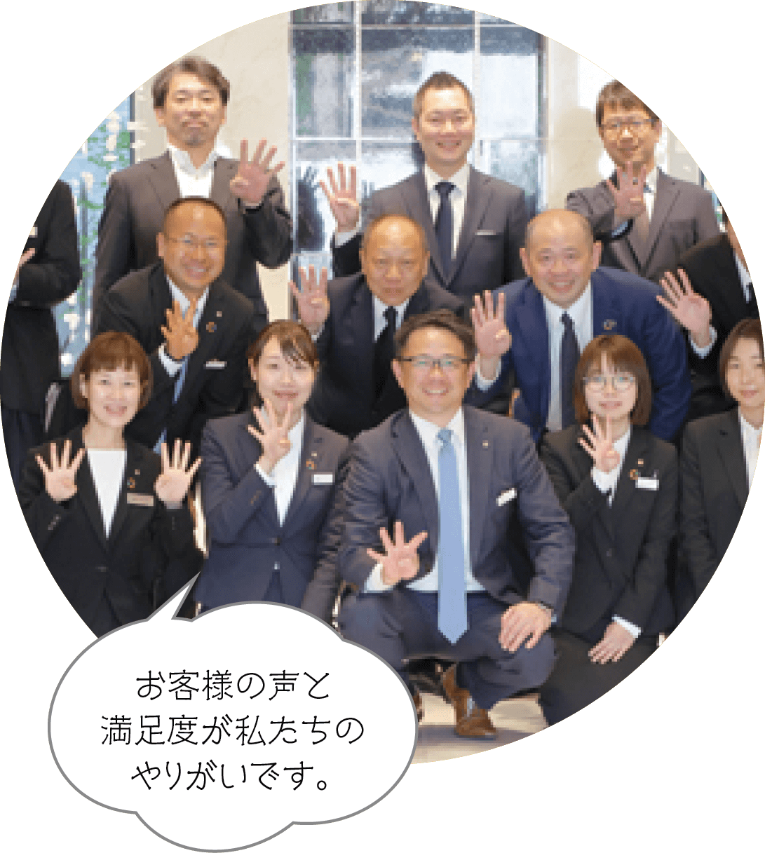 お客様の声と満足度が私たちのやりがいです。